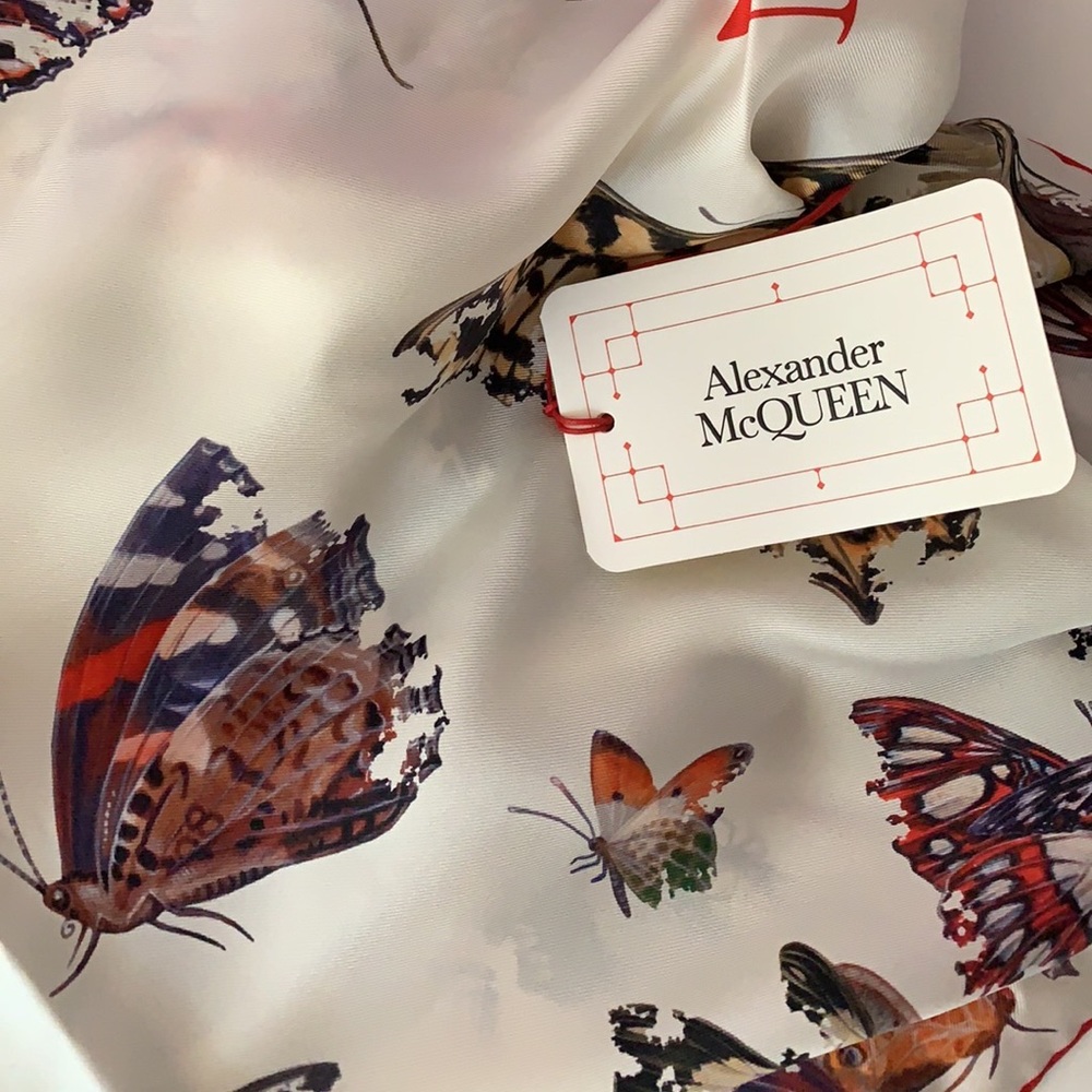 Alexander McQueen Butterfly Decay Skull Scarf - Picture 6 of 8